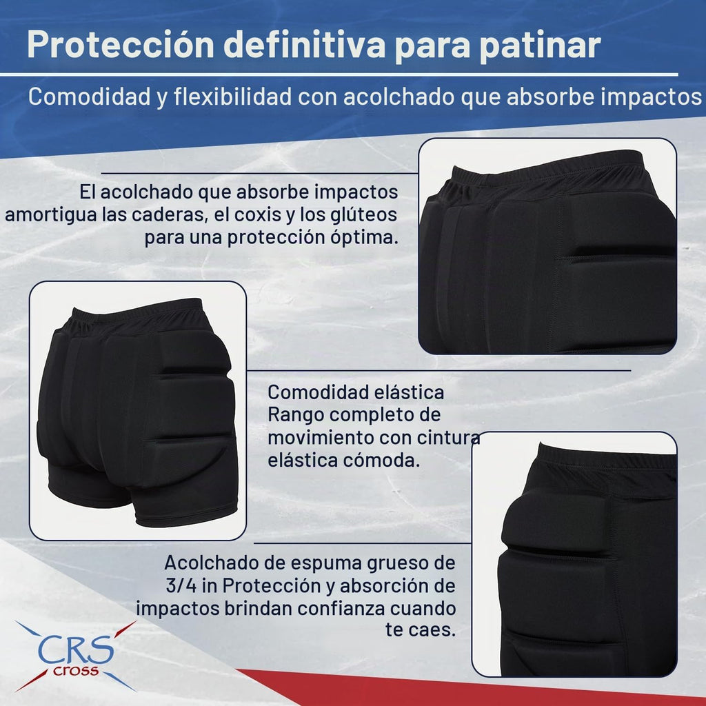 CRS Cross Padded Figure Skating Shorts. Crash Pad Pants for Hip \/...