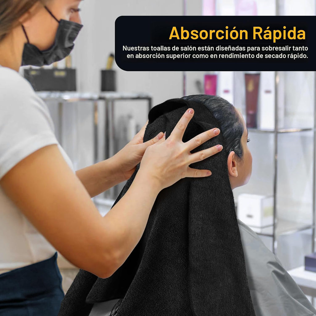 UNIMADE Toallas de salón 24 unidades, toallas de barbero de microfi...