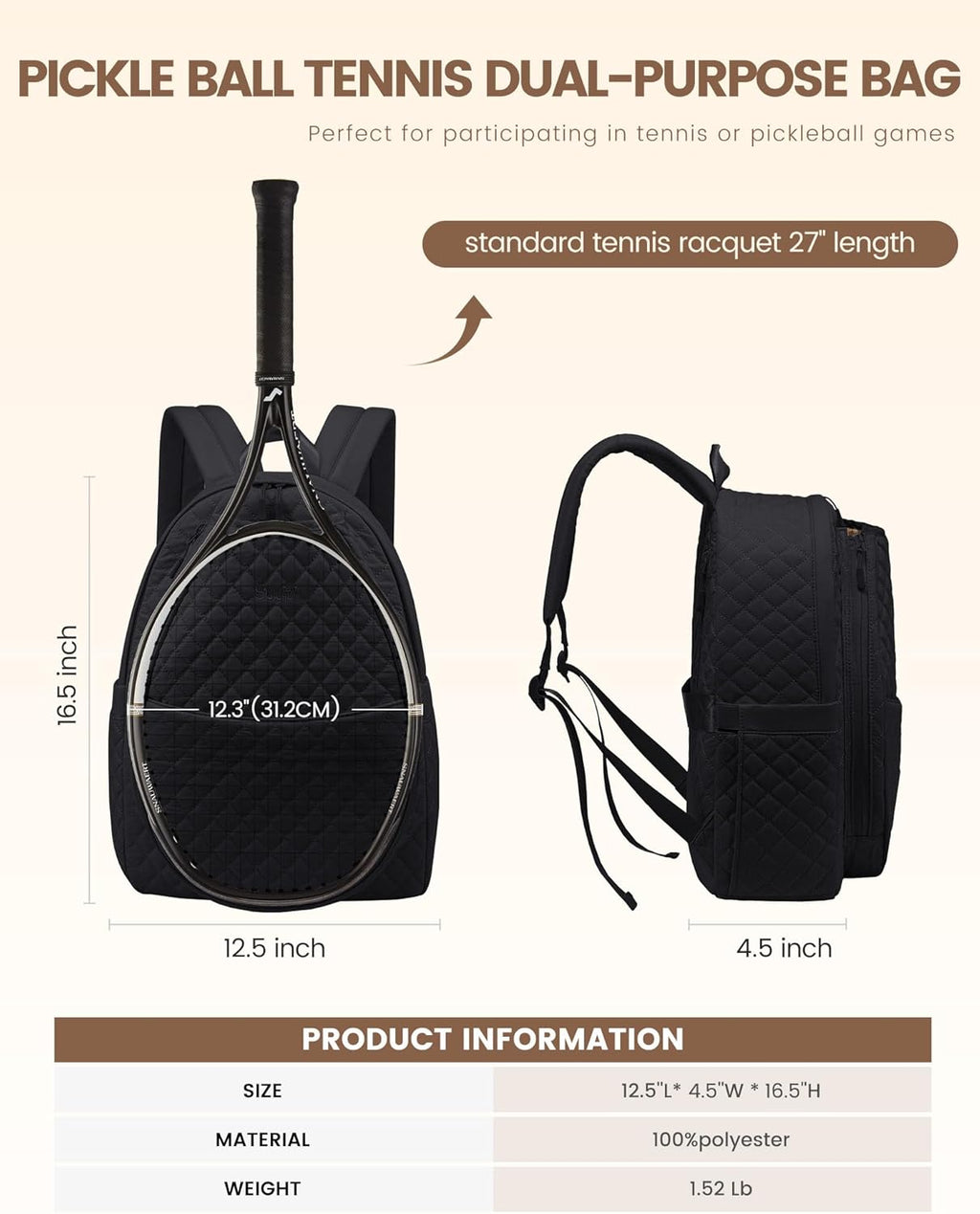 Sucipi Bolsas de tenis para mujeres, Mochila bolsa acolchada para r...