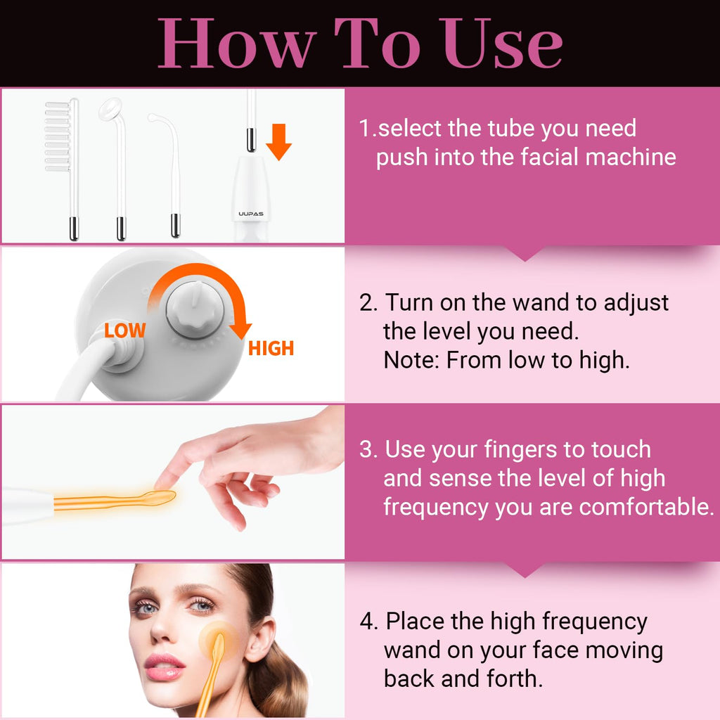UUPAS - Varita facial de alta frecuencia, portátil, portátil, de al...