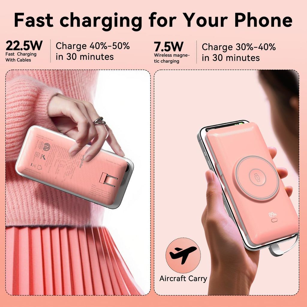 Cargador portátil magnético de 10000 mAh para iWatch y iPhone, 22.5...