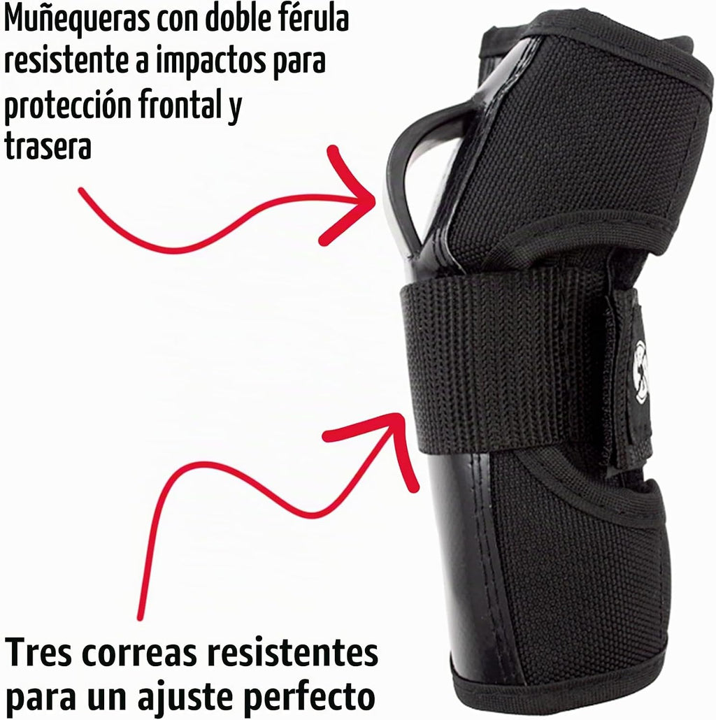Bont Juego de protección triple con rodilleras, coderas y muñequera...