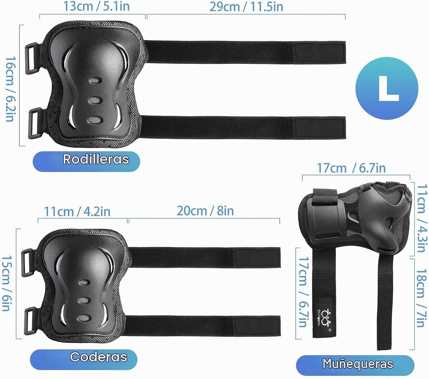 Rodilleras para niños\/jóvenes\/adultos, coderas con protectores de...