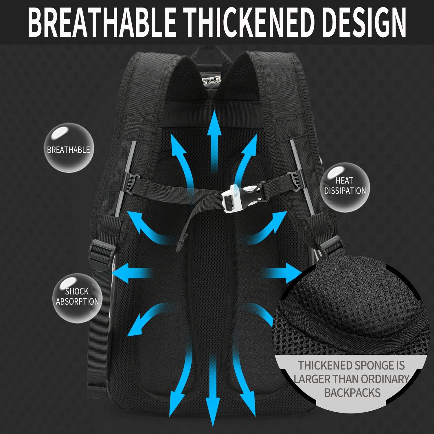 INOXTO Mochila de tenis de 40L para hombres y mujeres, bolsa grande...