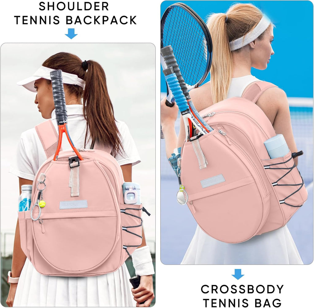 SPORJET Mochila de Tenis con Soporte para 2 Raquetas, Bolsa de Raqu...