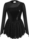 Vestido de patinaje artístico para mujer, diseño de mariposa, lente...
