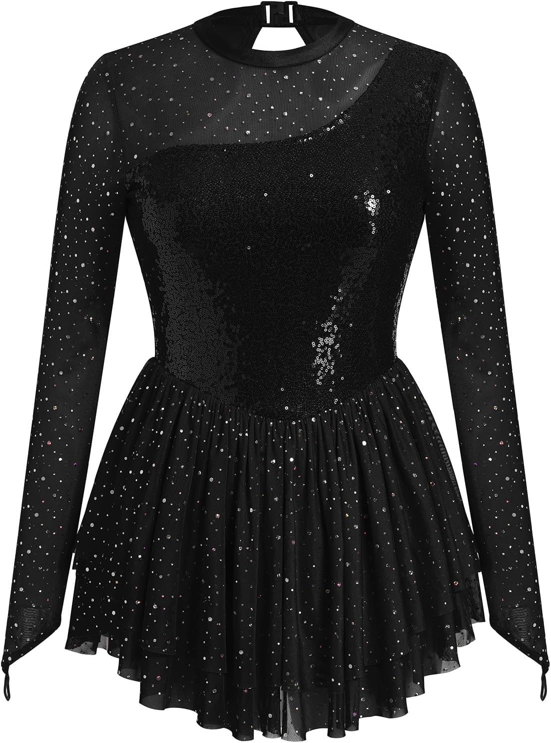 Vestido de patinaje artístico para mujer, diseño de mariposa, lente...