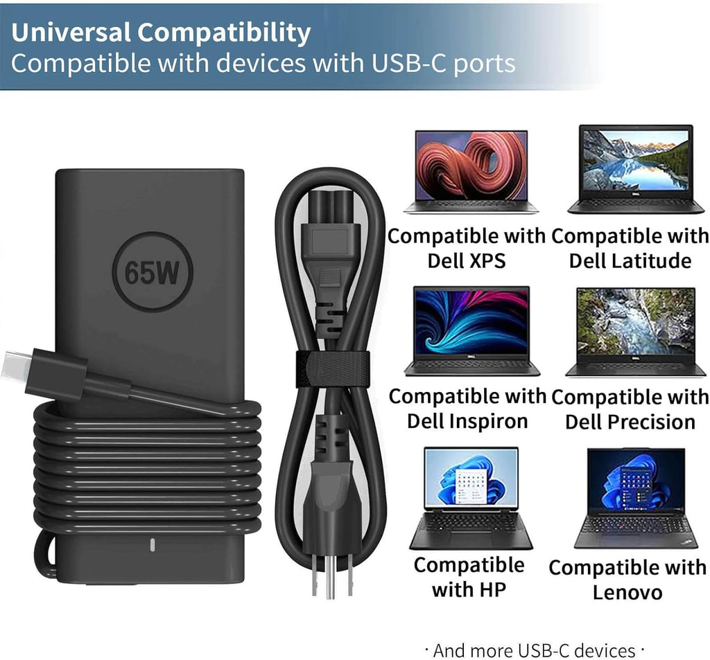 Cargador USB C de 65 W compatible con el adaptador de Chromebook de...