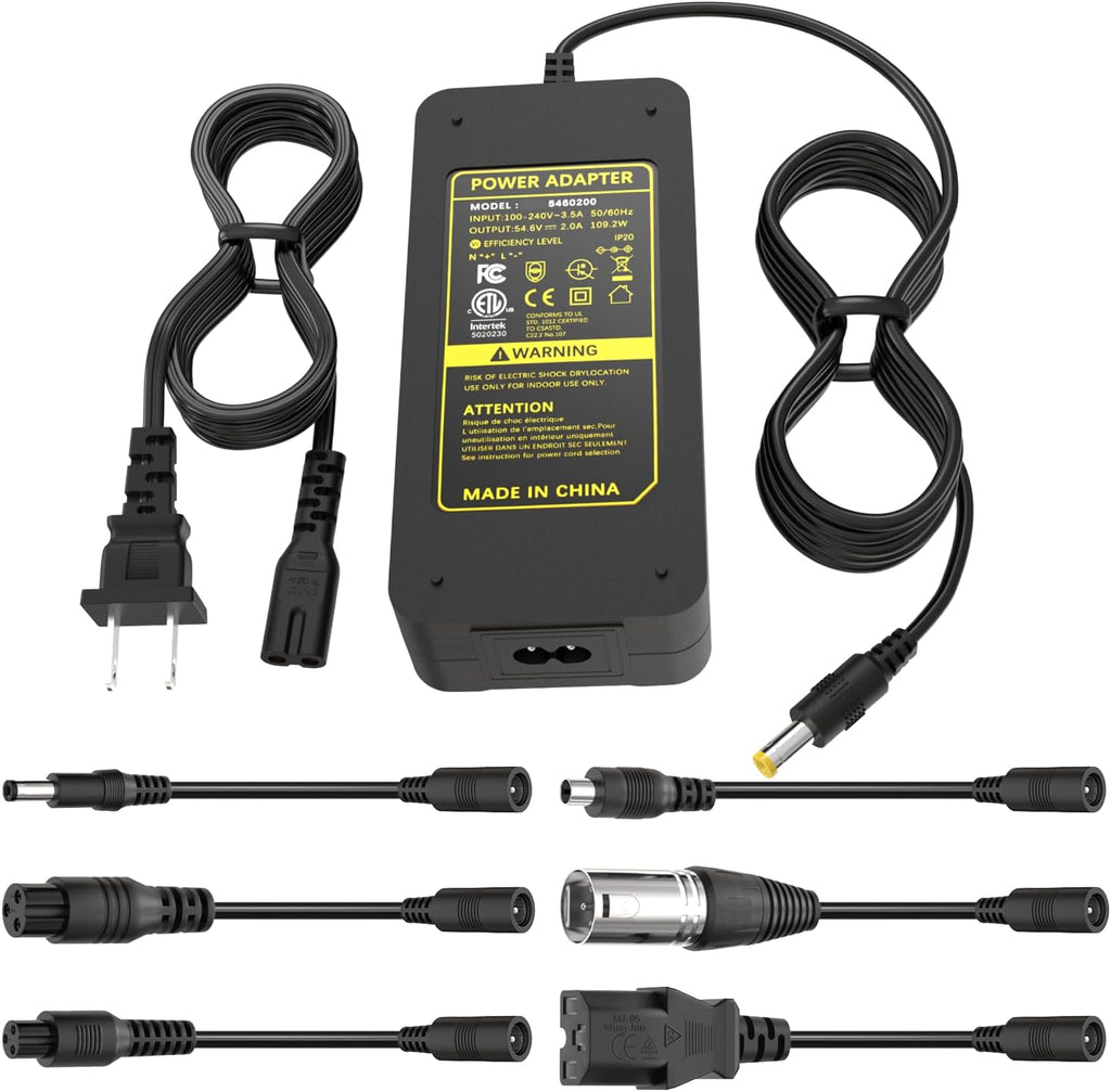 Cargador eléctrico para bicicleta y scooter de 54.6 V 2 A, certific...