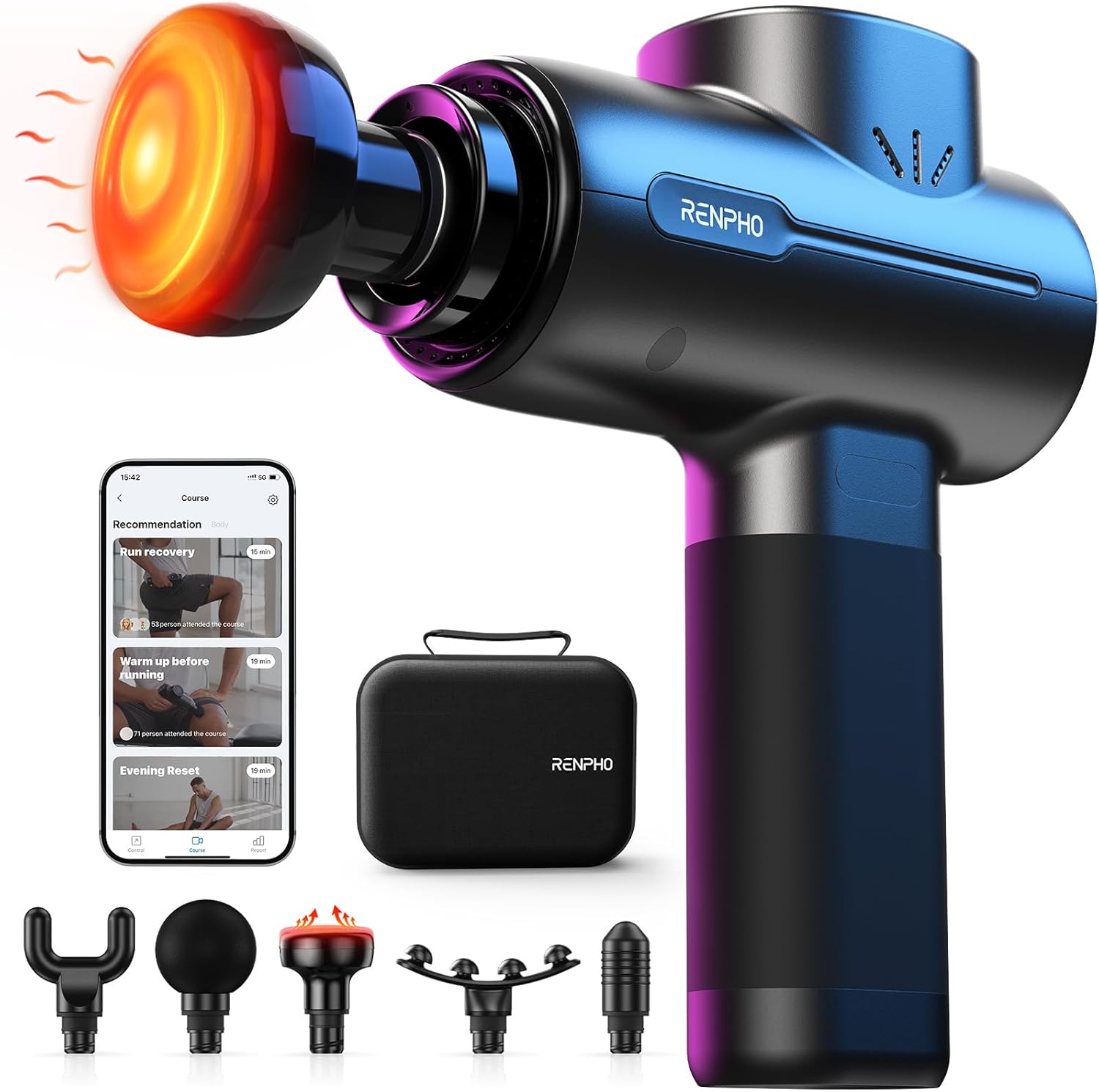 RENPHO Active+ Pistola de masaje térmica con calor, regalos del día...