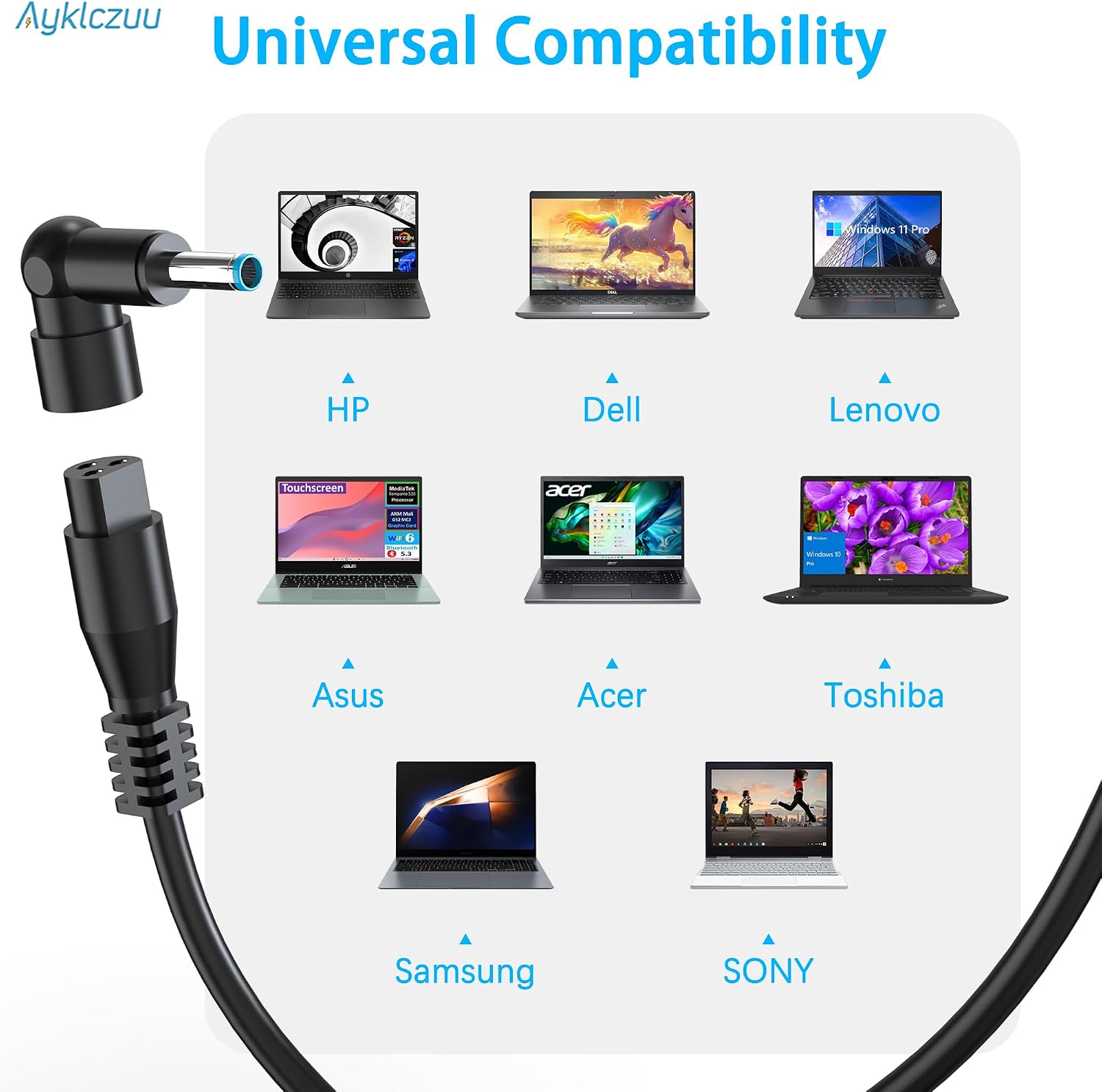 AYKLCZUU Adaptador de cargador universal de 90 W para HP Dell Acer...