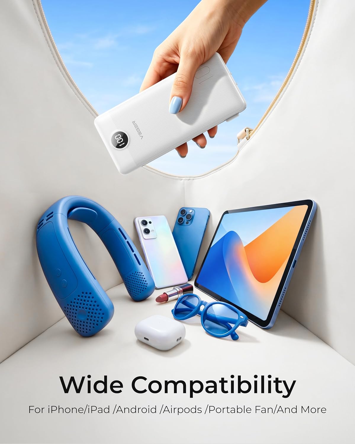 VEGER Cargador portátil para iPhone con cables integrados y enchufe...