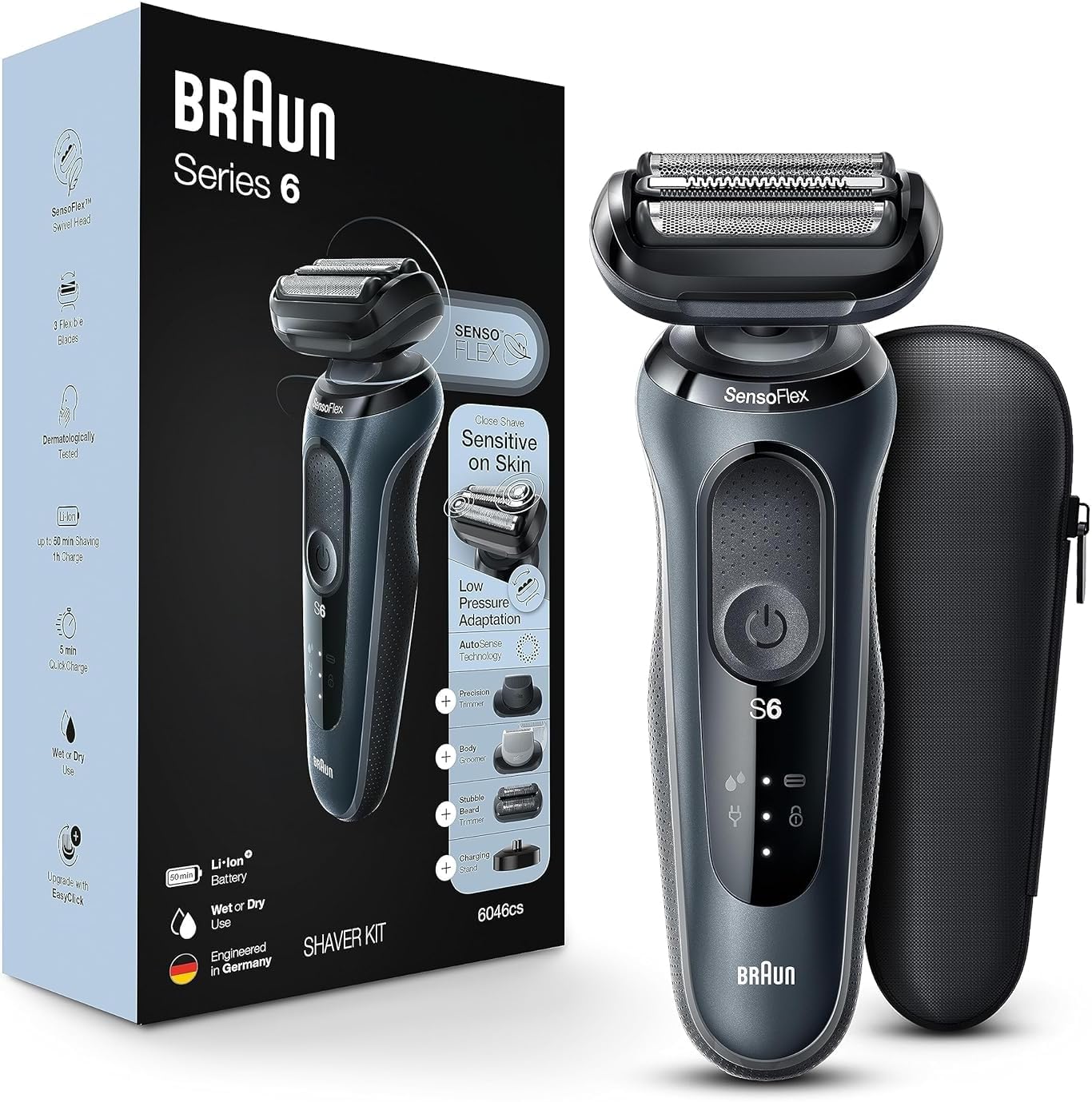 Braun Serie 6 6046cs Afeitadora eléctrica para hombre, para uso en...
