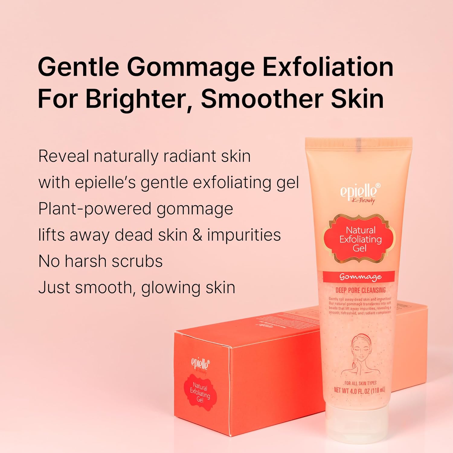 Epielle Gommage - Gel exfoliante facial suave para piel clara y rad...
