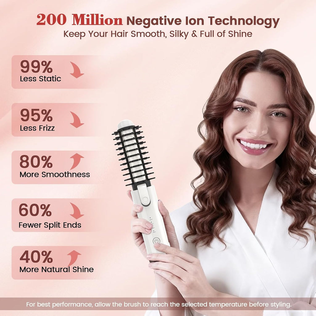 Youbella Cepillo de rizador de pelo inalámbrico, rizador de pelo po...