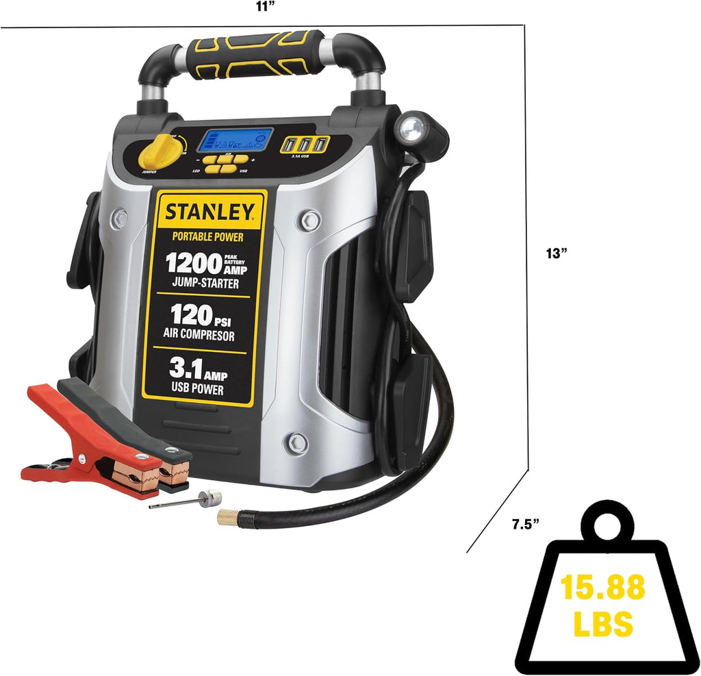 STANLEY J5C09D - Arrancador automotriz de 1200 amperios de pico, al...