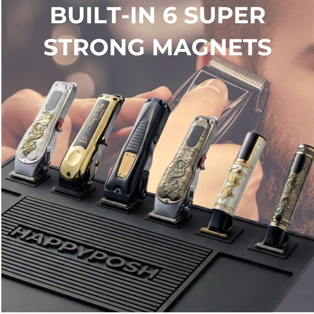 HAPPYPOSH Tapete magnético de peluquería para cortaúperas, organiza...