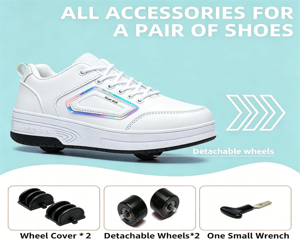 HOVERKICKES Kids Roller Skate Shoes with Wheels Roller Sneakers for...