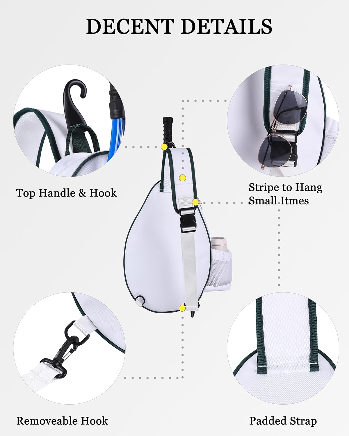 Rejolly Bolsa Bandolera de Raqueta de Tenis para Mujeres y Hombres...