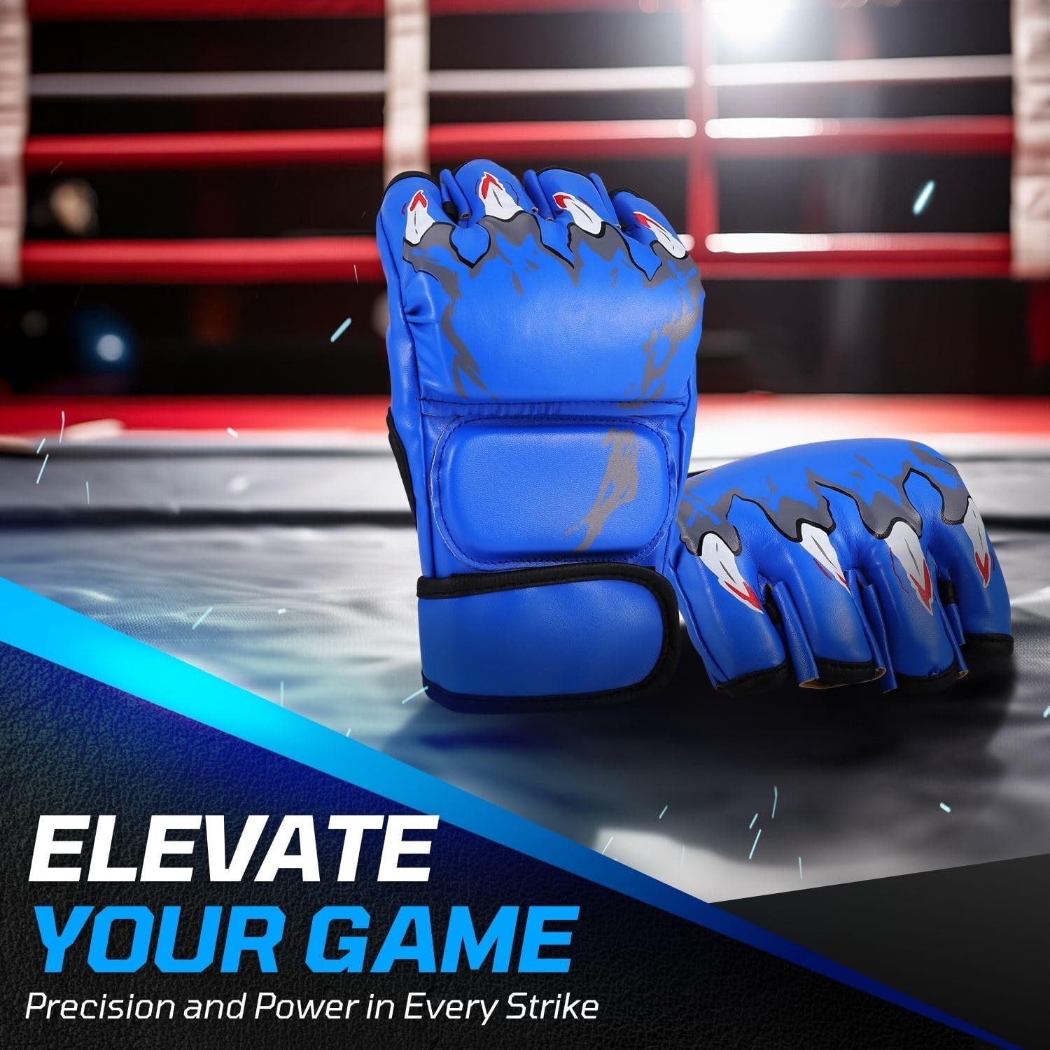 Flexzion, guantes de boxeo con dedos descubiertos - Grappling, MMA,...