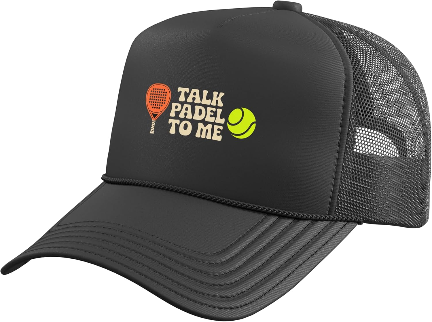Padel Tennis Retro Design \u2013 Talk Padel to Me Gorra Trucker con...