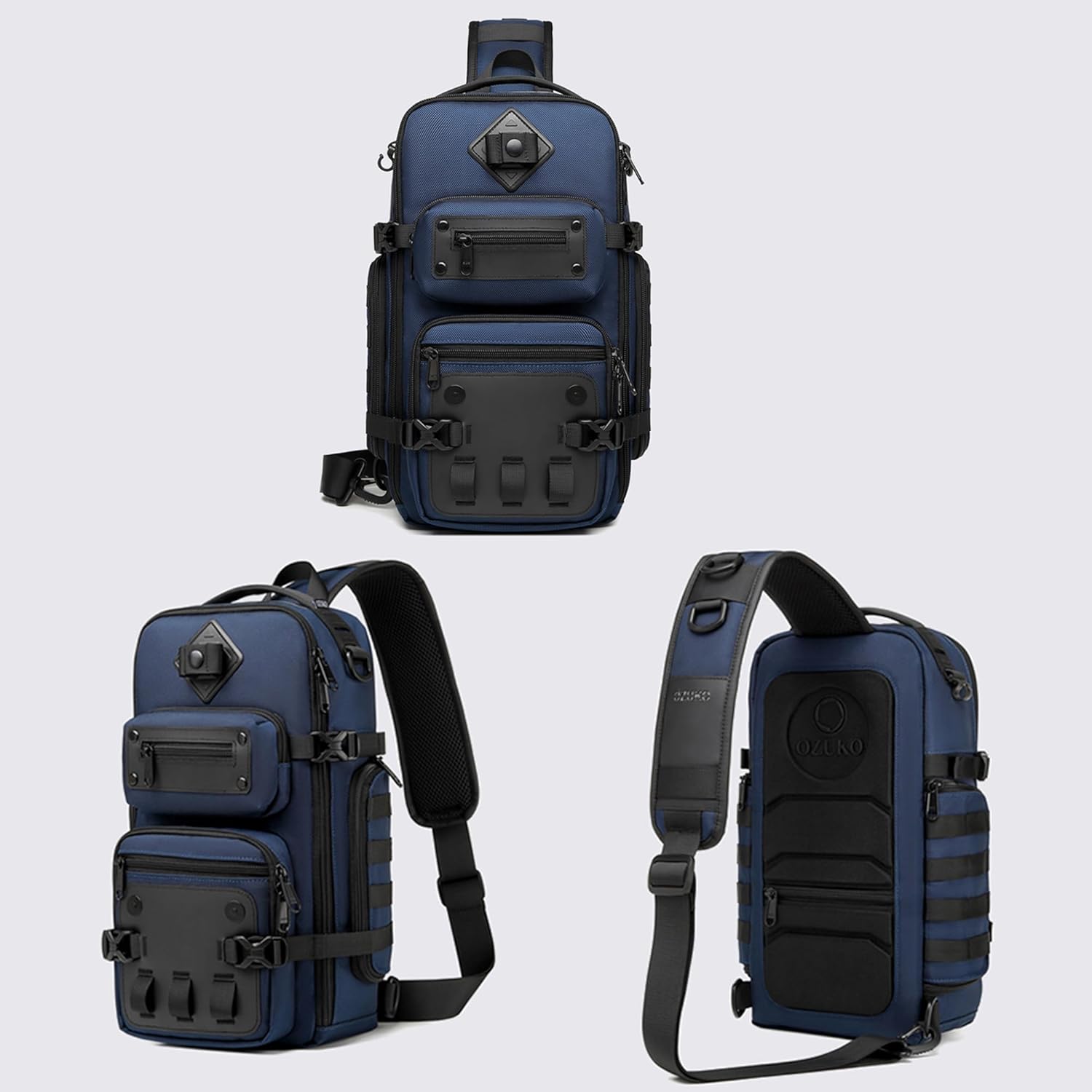 OZUKO Mochila táctica para pecho con bandolera para hombres, mochil...
