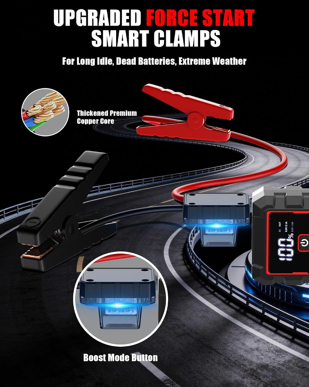 Jump Starter Battery Jumper Starter Portable Jump Box para batería...