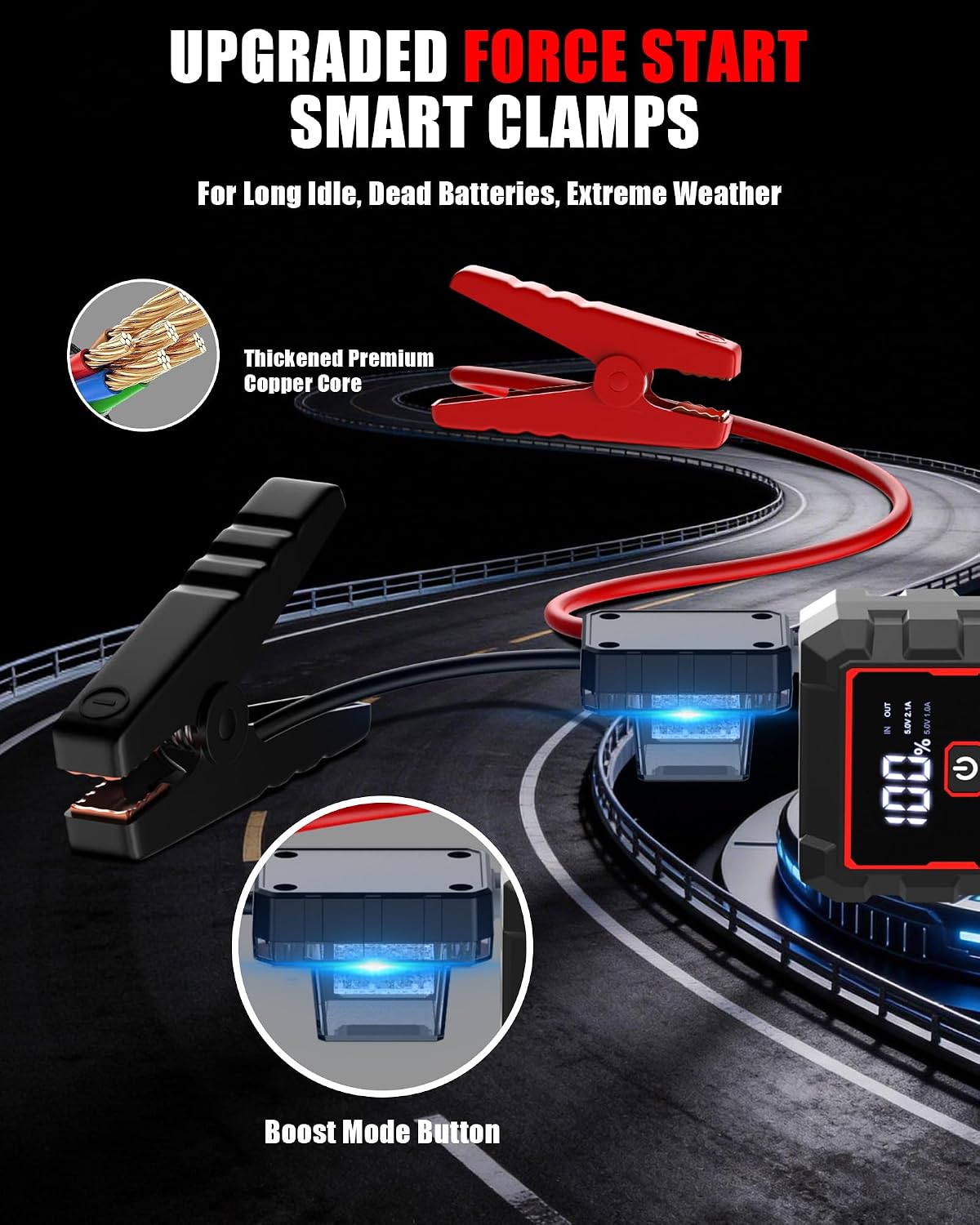 Jump Starter Battery Jumper Starter Portable Jump Box para batería...