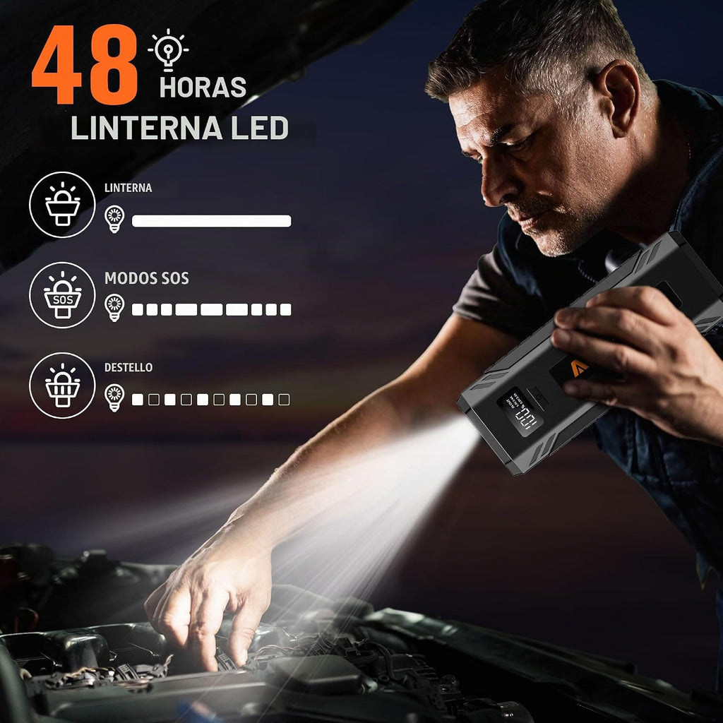 ASPERX Arrancador de Coche, Arrancador de Batería de Pico de 4000A...