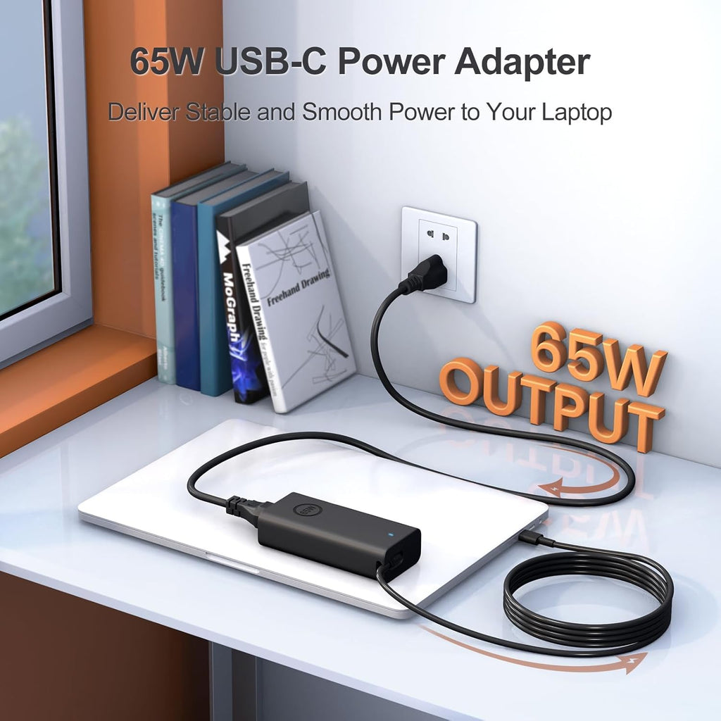 65W USB-C Compatible con Cargador de Laptop Dell XPS 13 y Cargador...