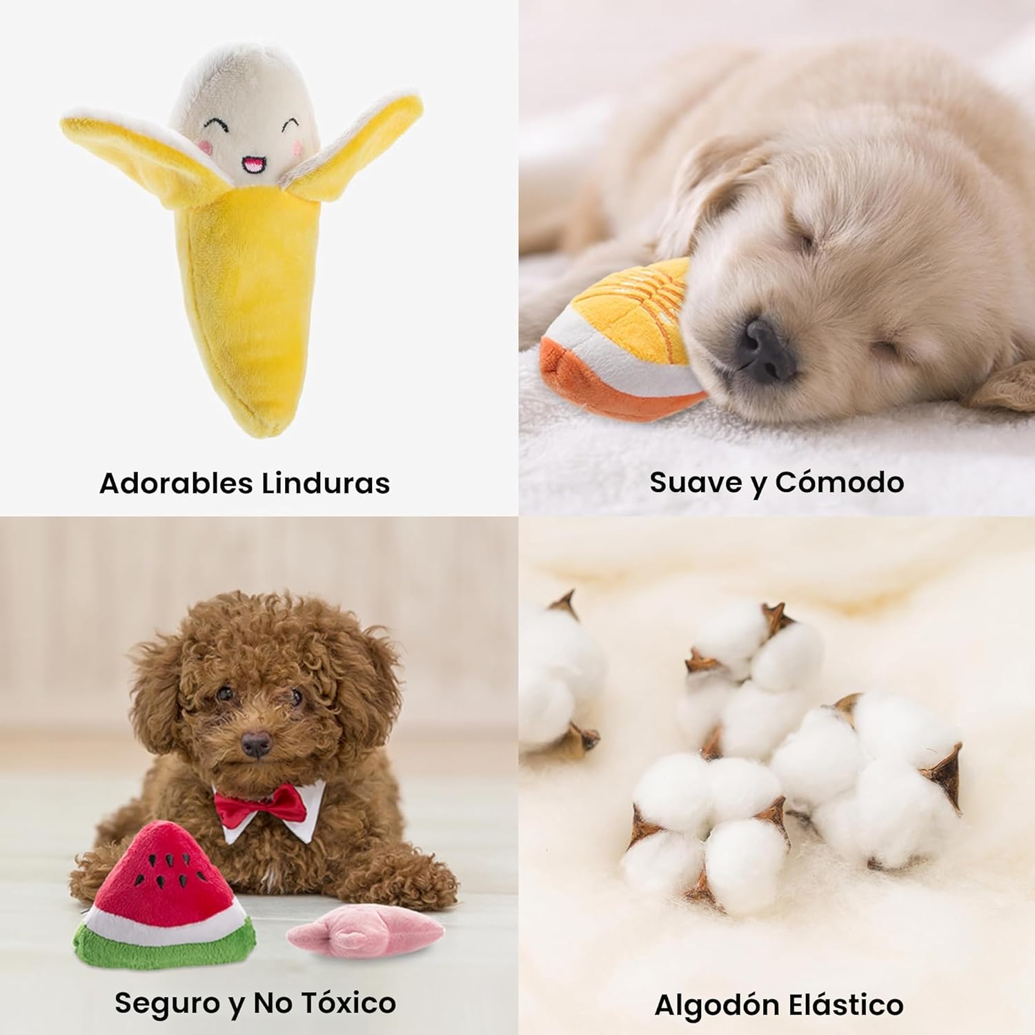 Nocciola Juguetes chirriantes para perros, juguetes de peluche para...