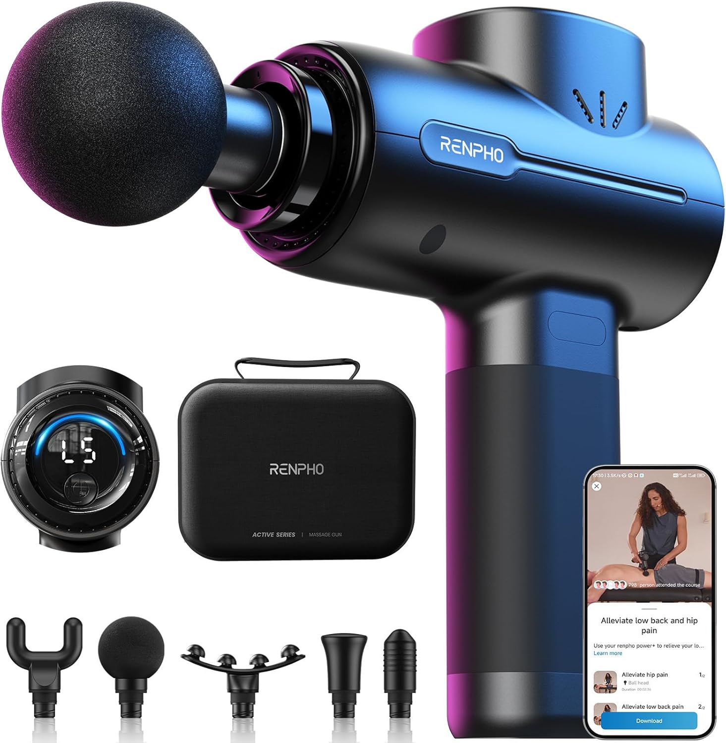 RENPHO Active+ Pistola de masaje de percusión, regalos del día del...