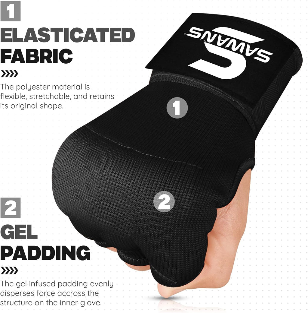 SAWANS Guantes interiores de boxeo para protección de manos, correa...