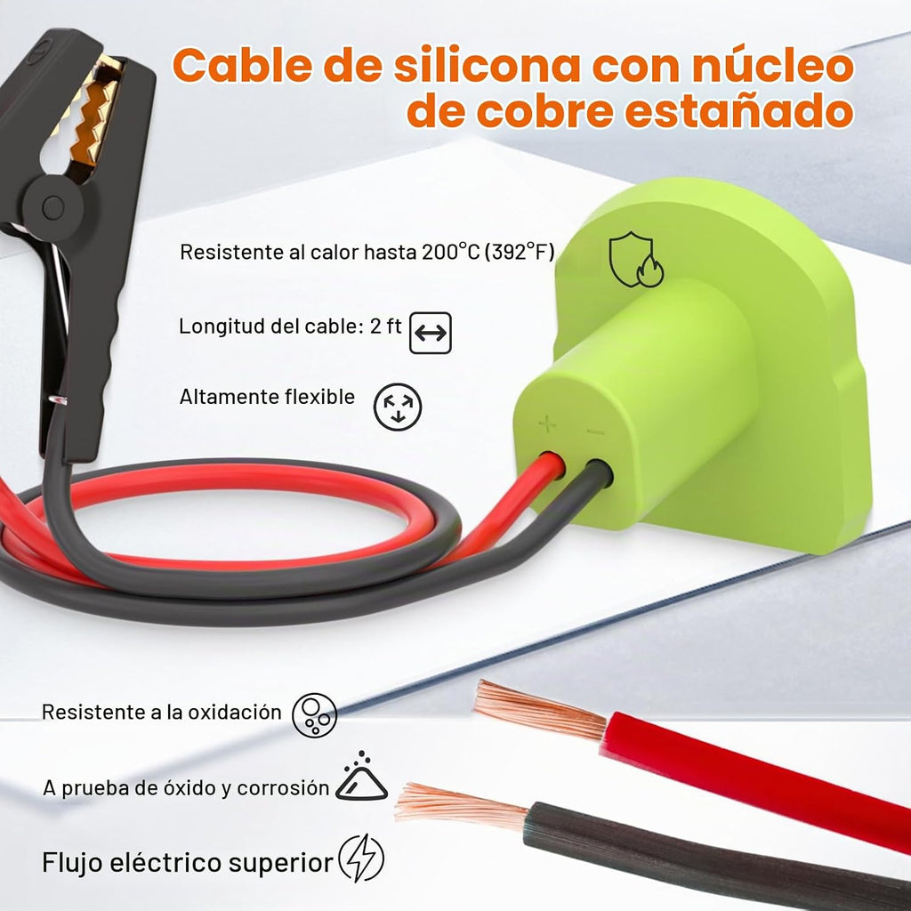 Cables de puente para automóvil con adaptador compatibles con bater...
