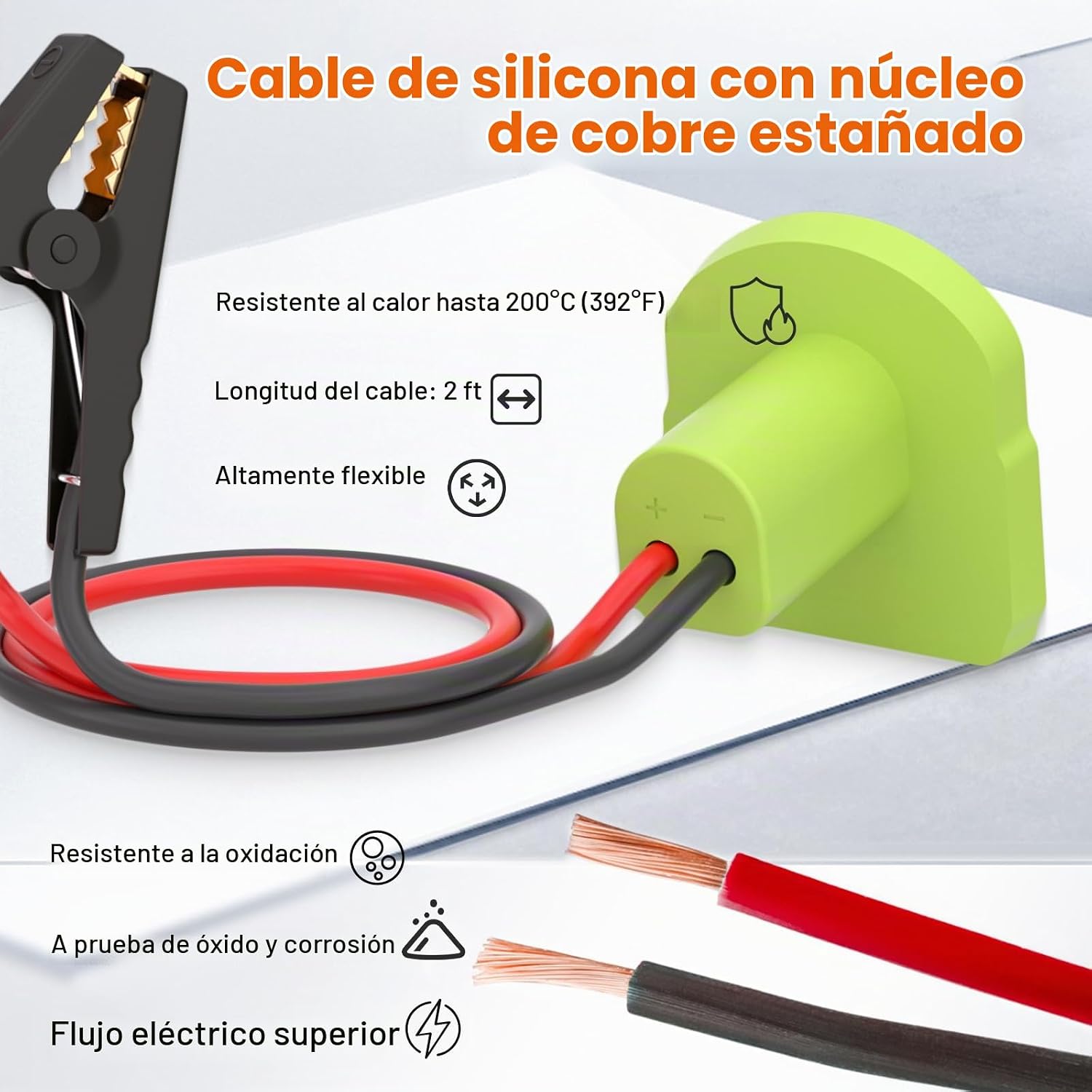 Cables de puente para automóvil con adaptador compatibles con bater...