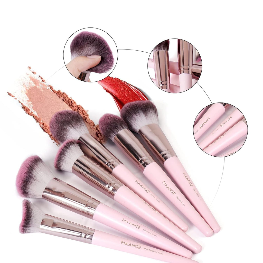 MAANGE - Juego de 18 brochas de maquillaje profesionales con estuch...