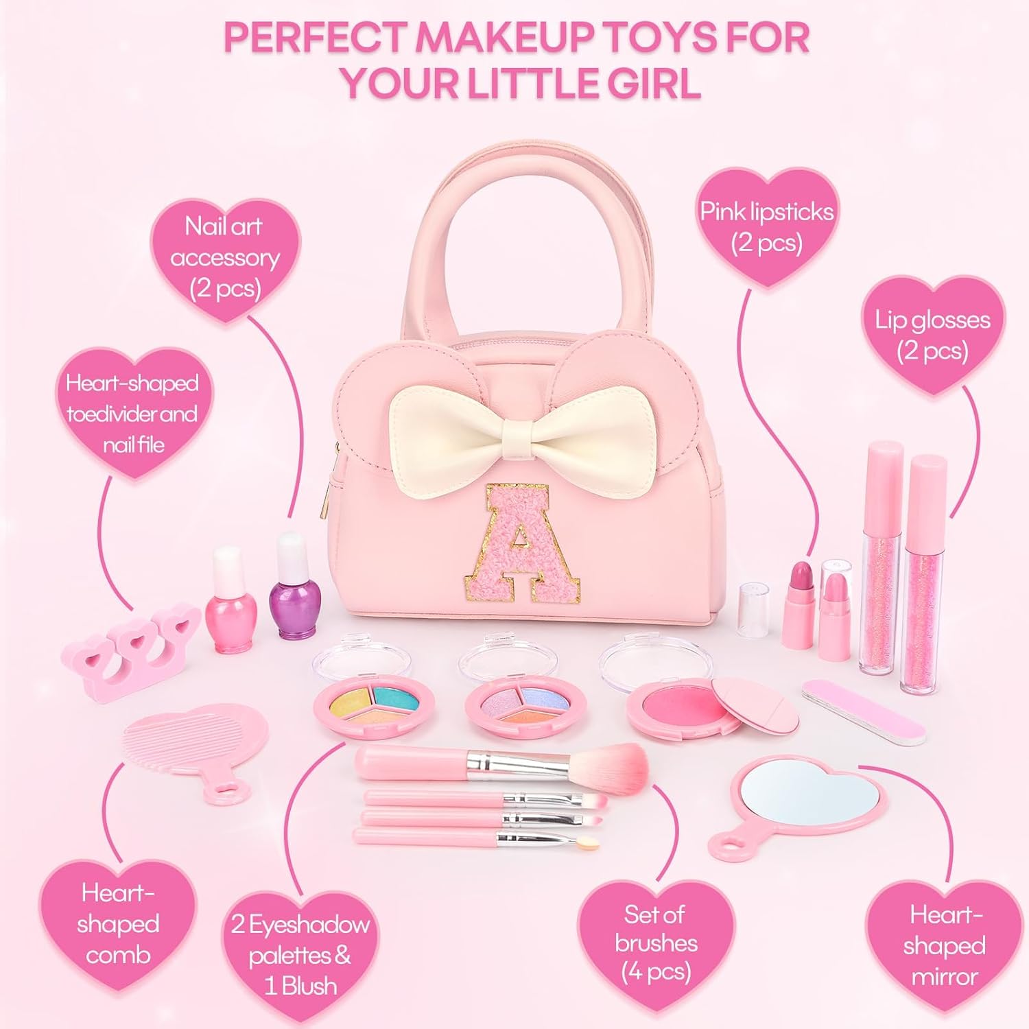 Kit de maquillaje real para niñas \u2013 18 juguetes de maquillaje...