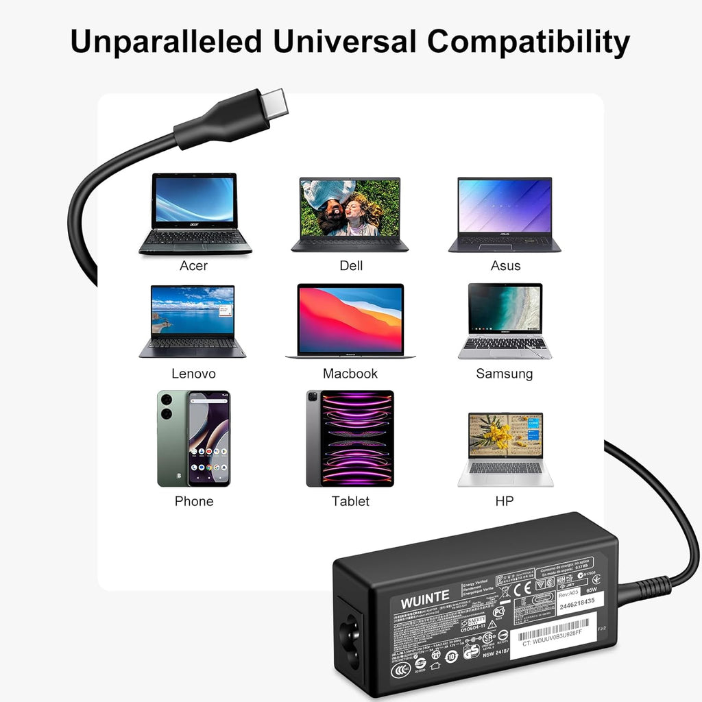 Cargador compatible con Acer Laptop Chromebook Cargador 45W USB C A...