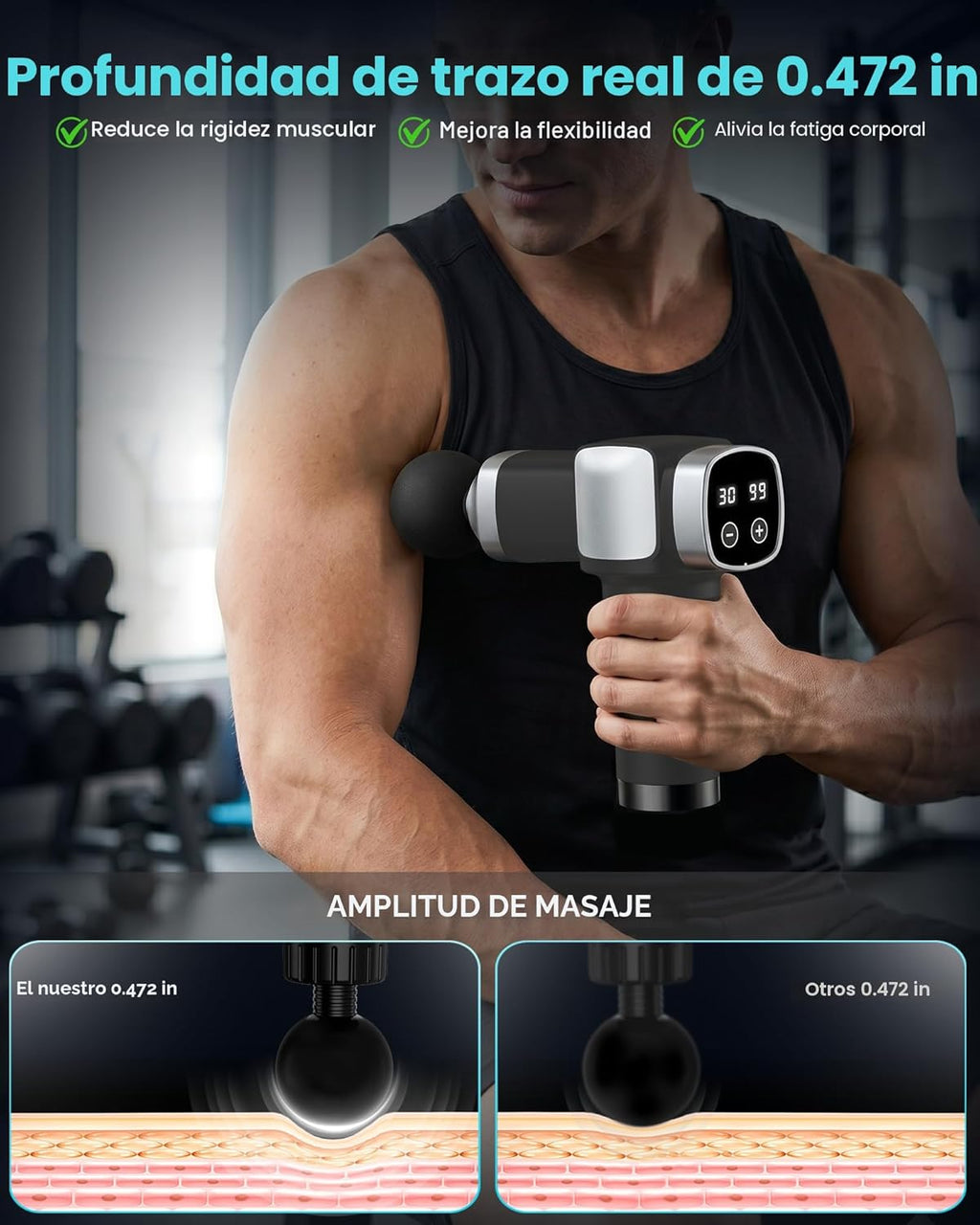 CAMEFER Massage Gun Deep Tissue, Handheld Percussion Muscle Massage...
