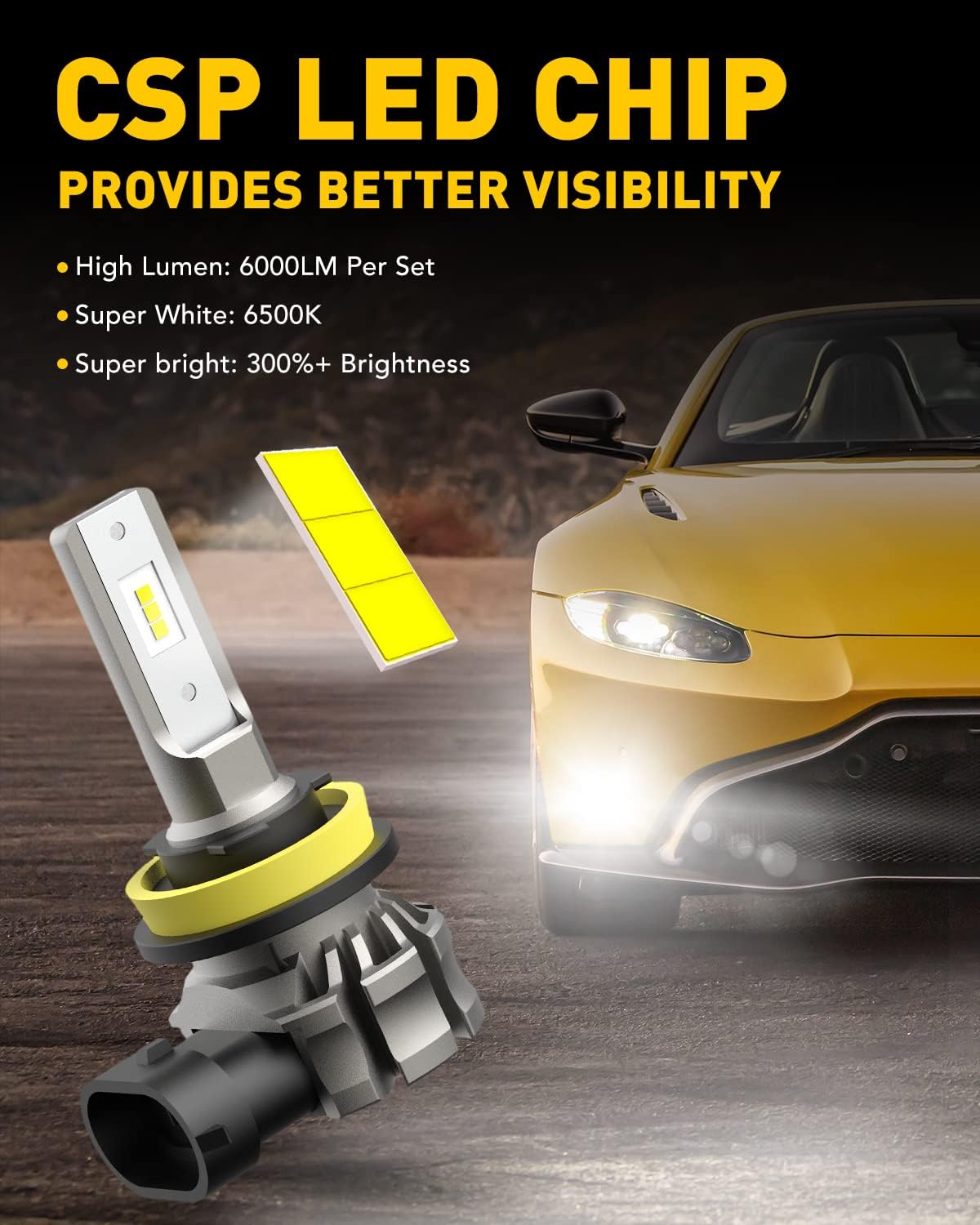 AUXITO Bombillas LED antiniebla H11\/H8\/H16 o DRL, 6000 lúmenes, l...