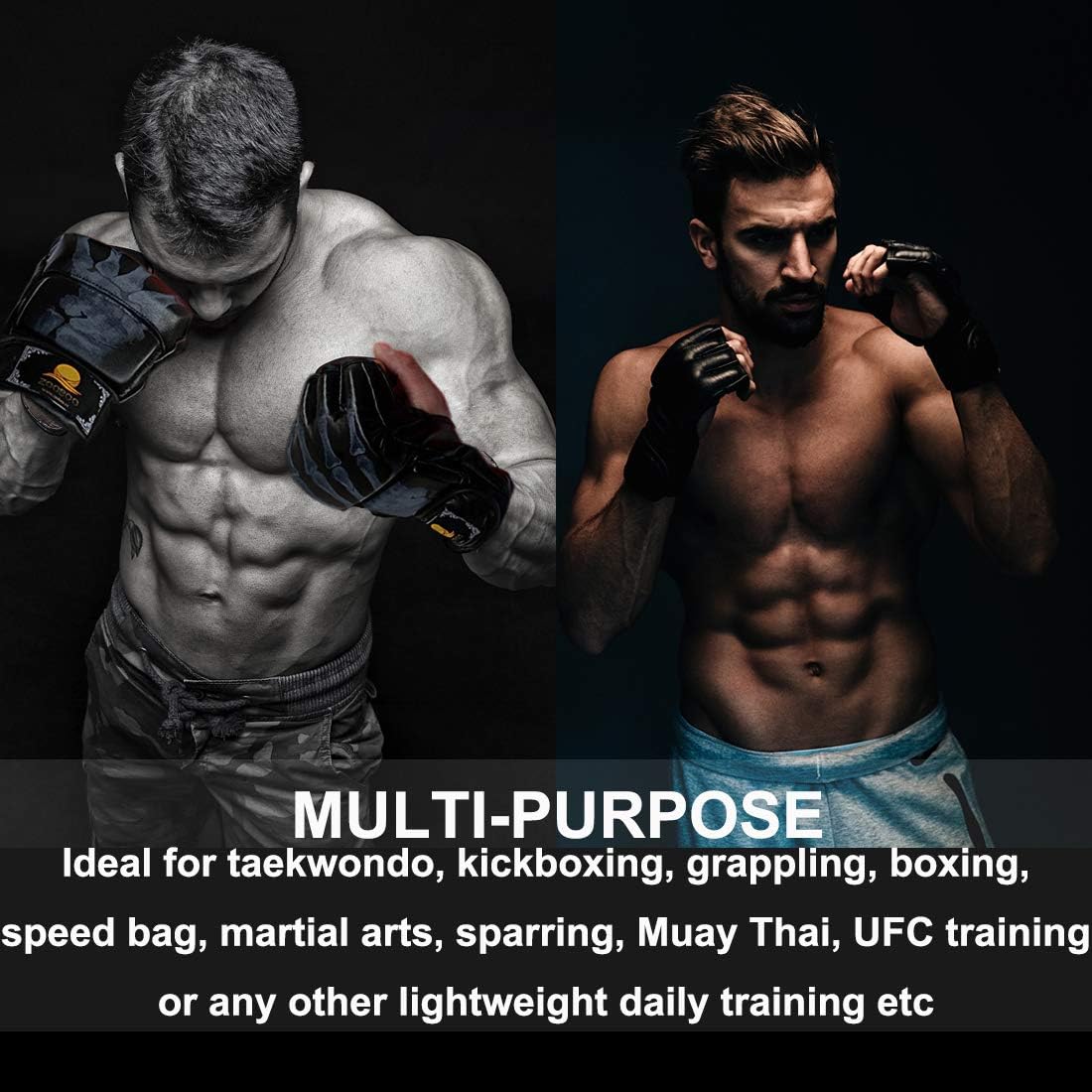ZooBoo Guantes MMA, Guantes de Boxeo de Medio Dedo Mitones MMA con...