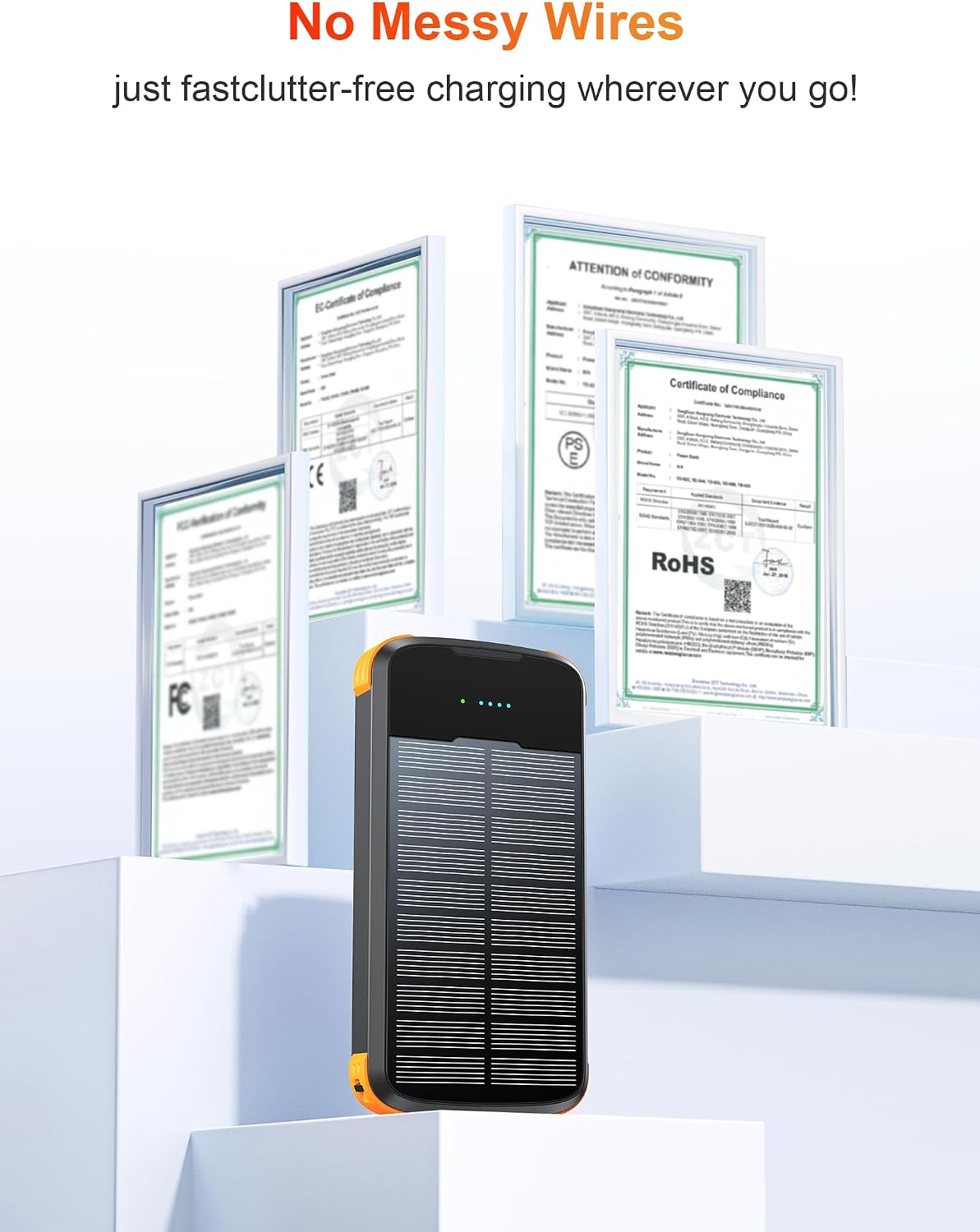 SOXONO Cargador Solar Banco de Energía, Batería Externa de Carga Rá...