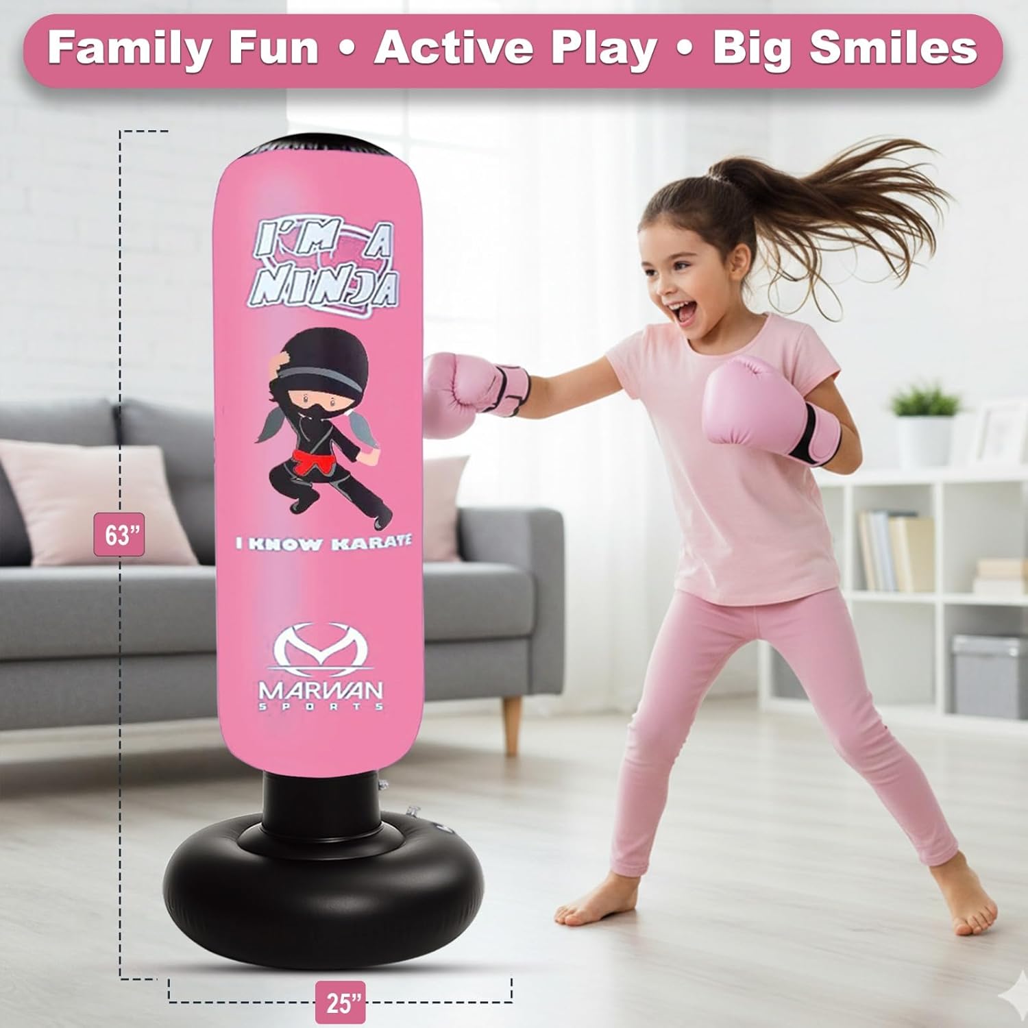Marwan Sports Ninja - Saco de boxeo para niños, juguete sensorial i...