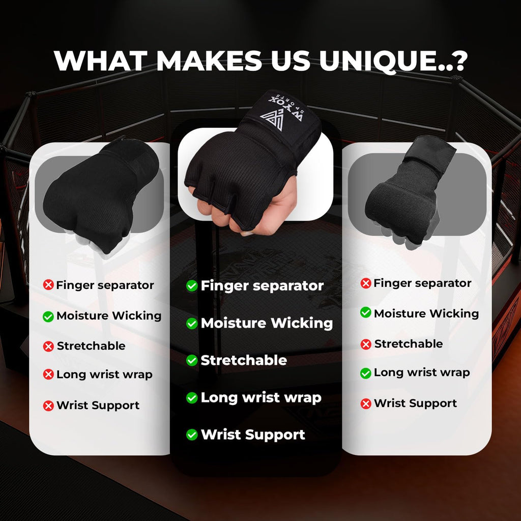 WYOX Vendas de Gel para Boxeo Guantes Interiores para Hombres y Muj...