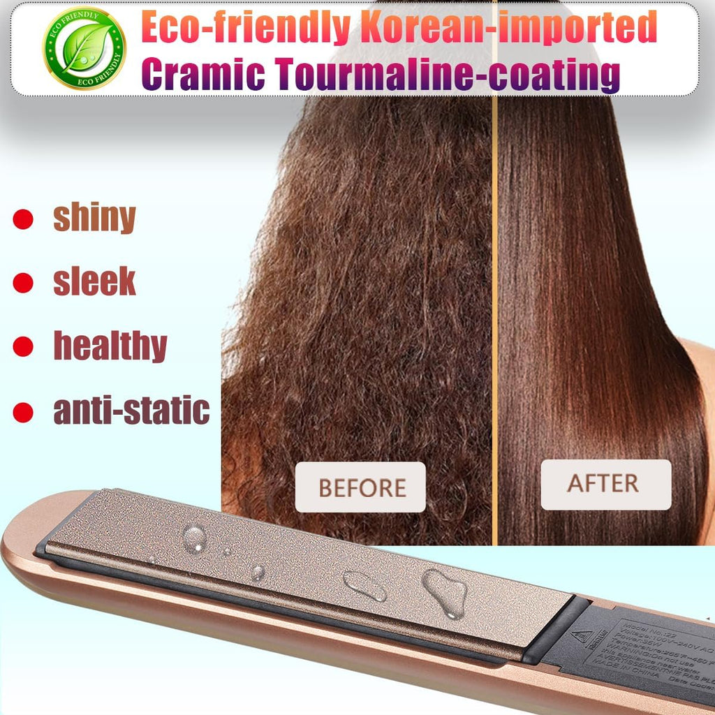 NITION - Plancha profesional de titanio para cabello, para un estil...