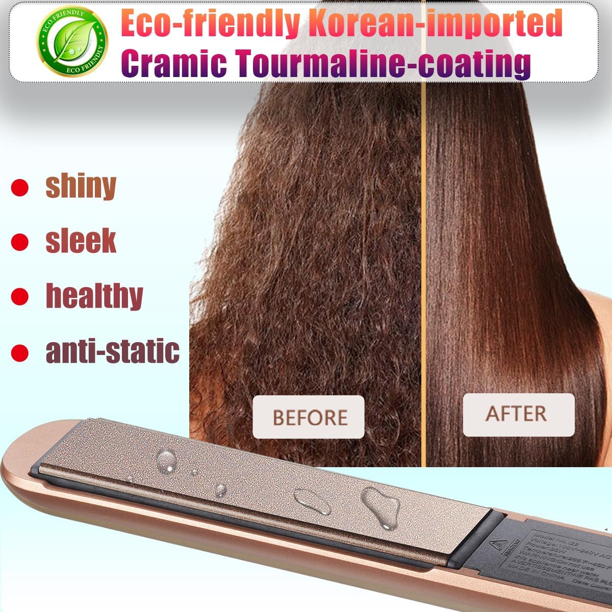 NITION - Plancha profesional de titanio para cabello, para un estil...