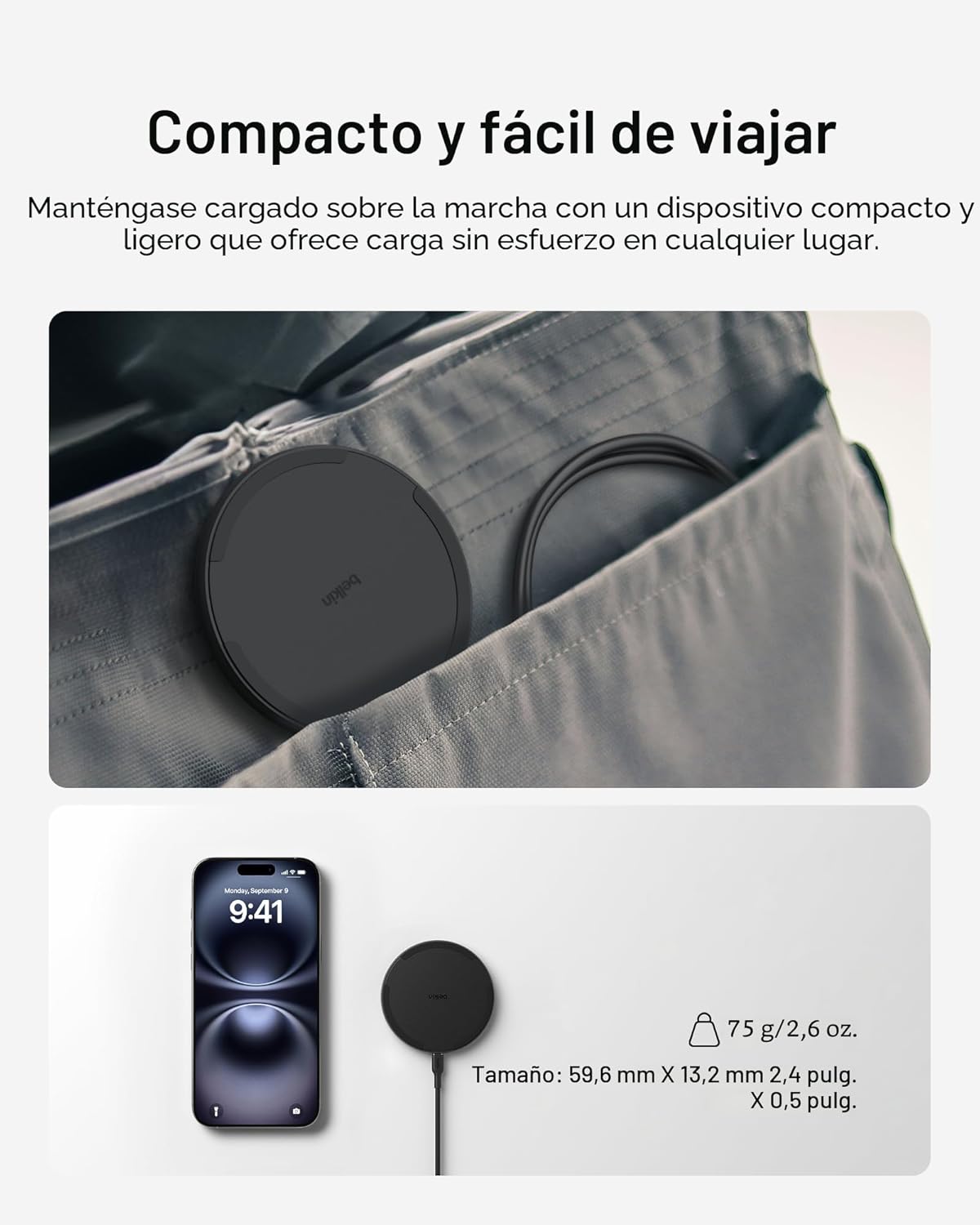 Belkin Almohadilla de Carga Inalámbrica 15W - Cargador Qi, Estación...