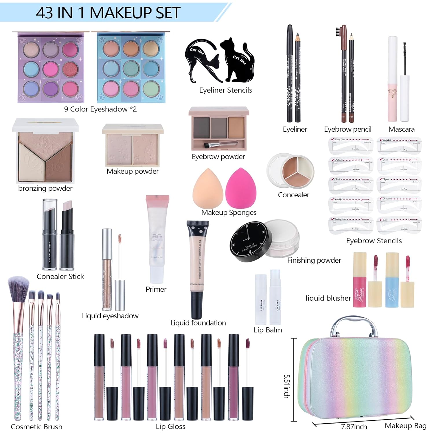 Kits de maquillaje para niñas y adolescentes, set de regalo de maqu...