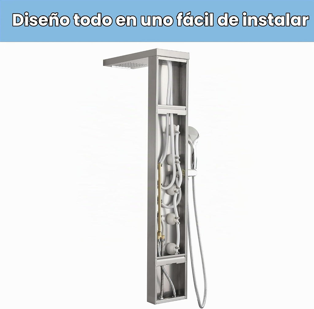 DELAVIN Torre de ducha del acero inoxidable, torre multi del panel...