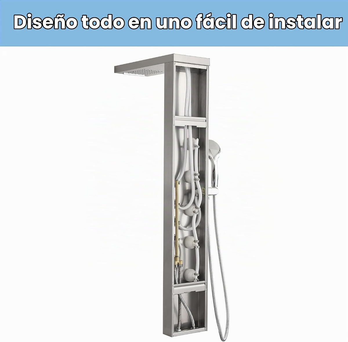 DELAVIN Torre de ducha del acero inoxidable, torre multi del panel...